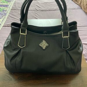 Simply Vera Vera Wang Black and Silver Shoulder Bag with Structured Elegance